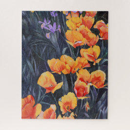 Poppy Field Colorful Impressionistisches Gemälde Puzzle