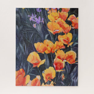 Poppy Field Colorful Impressionistisches Gemälde Puzzle
