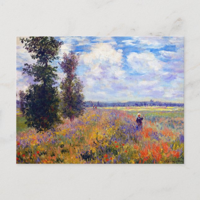 Poppy Field Gemälde von Claude Monet (1875) Postkarte (Vorderseite)