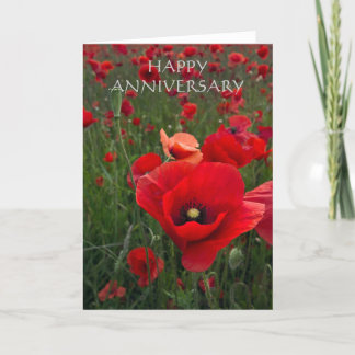 Poppy Field Happy Jubiläumskarte Karte