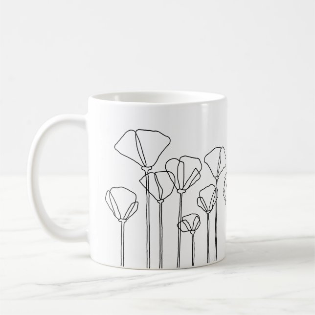Poppy Field Poster Kaffeetasse (Links)