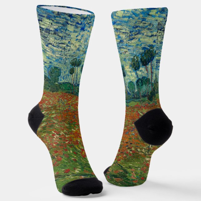 Poppy Field - Vincent van Gogh Socken (Gewinkelt)