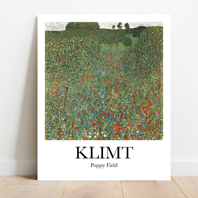 Poppy Field von Gustav Klimt Poster (Bring vibrancy home! Klimt's Poppy Field. High-quality art poster)