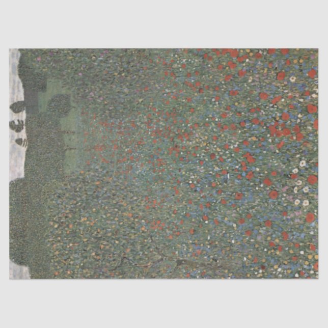 Poppy Field von Gustav Klimt Seidenpapier (Vorderseite)