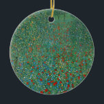Poppy Field von Gustav Klimt, Vintager Jugendstil Keramik Ornament<br><div class="desc">Poppy Field (1907) von Gustav Klimt ist eine Vintage Viktorianische Epoche der Kunstsymbolik Blumenlandschaft. Eine Naturlandschaft mit einer großen Wiese mit blühenden Blume aus rotem Mohn. Es ist Frühling und die Pfeffer und Obstbäume blühen. Über den Künstler: Gustav Klimt (1862-1918) war ein österreichischer Symbolik-Maler und einer der prominentesten Mitglieder der...</div>