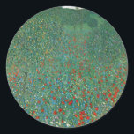 Poppy Field von Gustav Klimt, Vintager Jugendstil Runder Aufkleber<br><div class="desc">Poppy Field (1907) von Gustav Klimt ist eine Vintage Viktorianische Epoche der Kunstsymbolik Blumenlandschaft. Eine Naturlandschaft mit einer großen Wiese mit blühenden Blume aus rotem Mohn. Es ist Frühling und die Pfeffer und Obstbäume blühen. Über den Künstler: Gustav Klimt (1862-1918) war ein österreichischer Symbolik-Maler und einer der prominentesten Mitglieder der...</div>