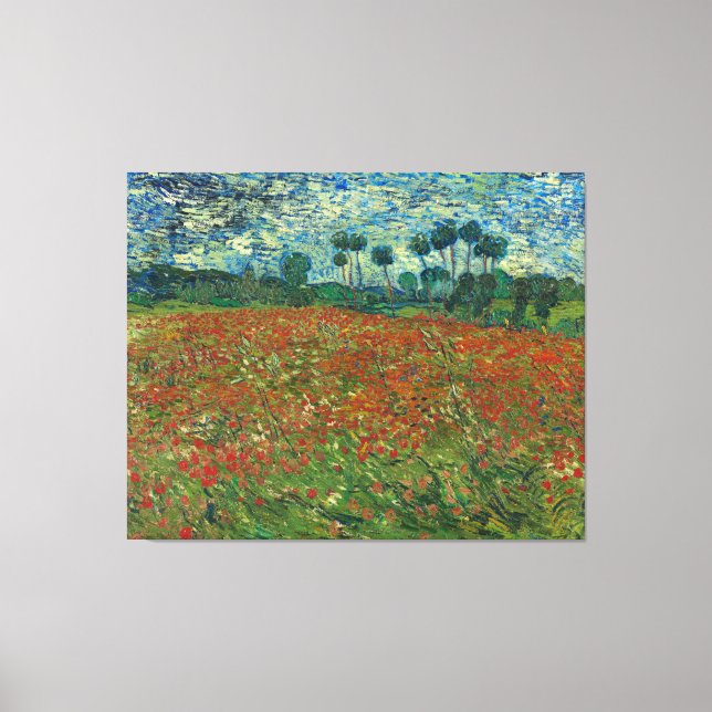 Poppy field von Vincent van Gogh Fine Art Leinwanddruck (Vorderseite)