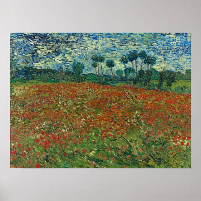 Poppy field von Vincent van Gogh Fine Art Poster (Vorne)