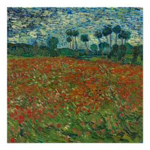 Poppy field von Vincent van Gogh Fine Art Poster