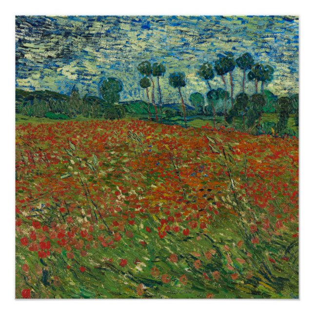 Poppy field von Vincent van Gogh Fine Art Poster (Vorderseite)