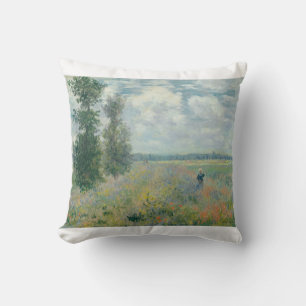 Poppy Fields bei Argenteuil von Claude Monet Kissen