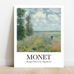 Poppy Fields bei Argenteuil von Claude Monet Poster<br><div class="desc">Bringen Sie Zuhause ein Stück Kunstgeschichte mit diesem wunderschönen Poster von Poppy Fields bei Argentinien vom französischen impressionistischen Maler Claude Monet. Diese Arbeit ist eine von vier ähnlichen Ansichten des schlichten von Gennevilliers, gerade südöstlich von Argentinien, die Monet im Sommer 1875 exekutierte. Er malte das Thema zwei Jahre zuvor in...</div>