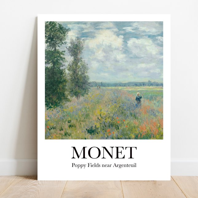 Poppy Fields bei Argenteuil von Claude Monet Poster (Immerse yourself in Monet's Impressionism: Poppy Fields poster!)