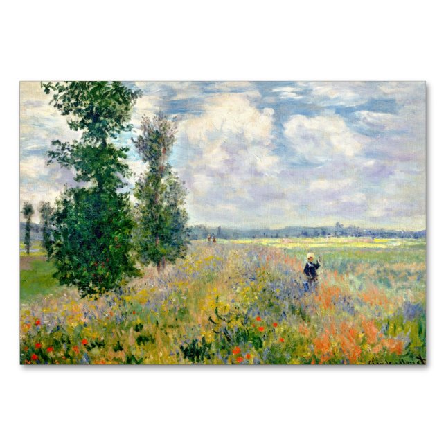 Poppy Fields bei Argenteuil von Claude Monet Tischnummer (Vorderseite)