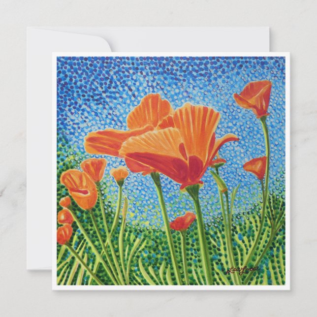 Poppy Flat Notecard Mitteilungskarte (Vorderseite)