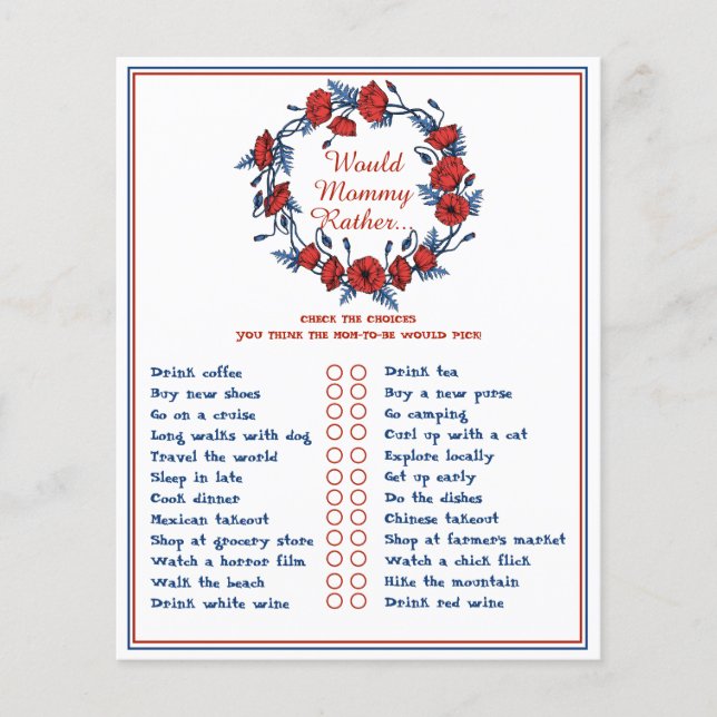 Poppy Floral Baby Dusche Mama eher (Vorderseite)