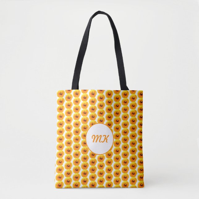 Poppy Floral Golden Yellow Monogram Gift (Vorderseite)