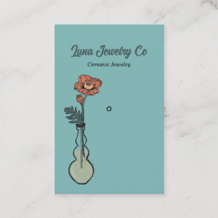 Poppy Floral Jewelier Button Business Card Visitenkarte