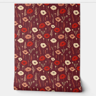 Poppy Floral Pattern Tapete
