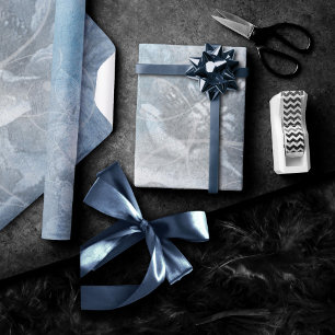 Poppy Floral   Wunderschöne blaue Dusty Hued Blume Geschenkpapier