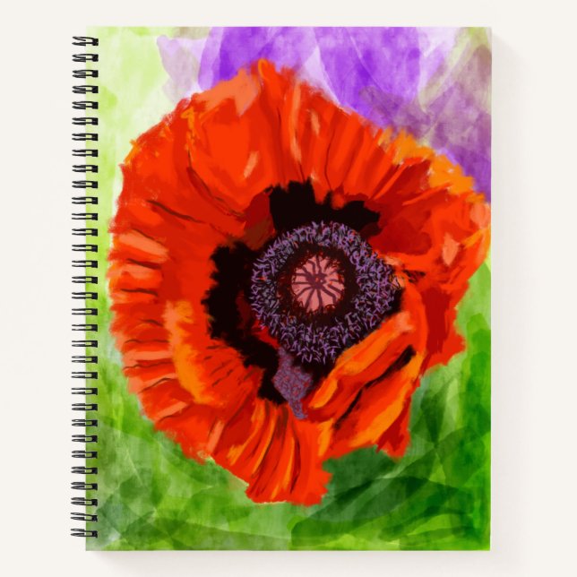 Poppy Flower Notizbuch (Vorderseite)