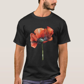 Poppy Flowers Red Plants Natural T-Shirt
