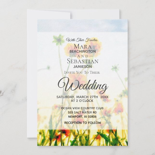 *~* Poppy Foto - UAWG - QR FLORAL Wedding Einladung (Vorderseite)
