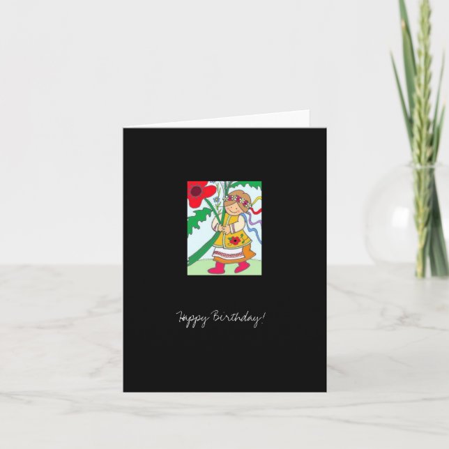 Poppy Girl Happy Geburtstag! Karte (Vorderseite)