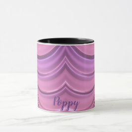 POPPY ~ GLOSSY 3D Zany Pink Mauve Fraktal ~ Tasse