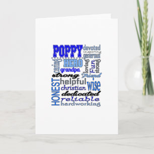 Poppy Grandpa Vathers Day Papa Pawpaw Karte