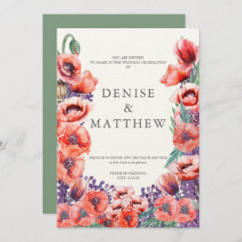 Poppy Hochzeit Einladung mit Basil Back