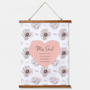 Poppy Illustrierte Blume Wandteppich Mit Holzrahmen