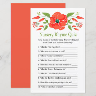 Poppy Kinderzimmer Rhyme Quiz Babyduschspiel