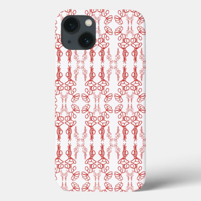 Poppy-Kontur, Rot auf Weiß, iPad Case-Mate-Fall Case-Mate iPhone Hülle (Rückseite)