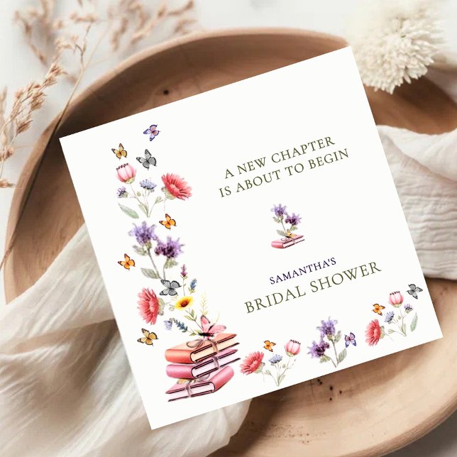 Poppy & Lavender Bridal Shower Napkins Serviette (Von Creator hochgeladen)