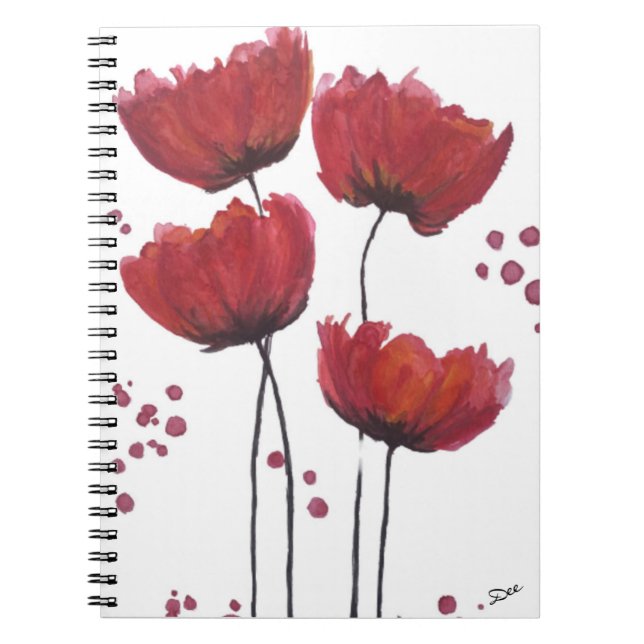 Poppy Liebe Spiral Notebook Notizblock (Vorderseite)