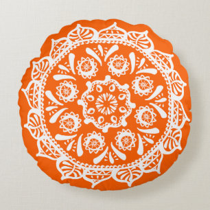Poppy Mandala Rundes Kissen
