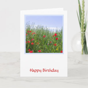Poppy Meadow Anpassbare Geburtstagkarte Karte