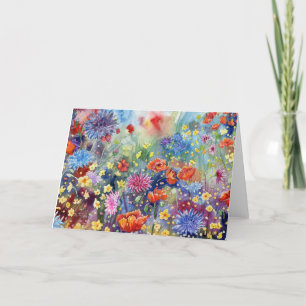 "Poppy Meadow" Blank Notecard Dankeskarte