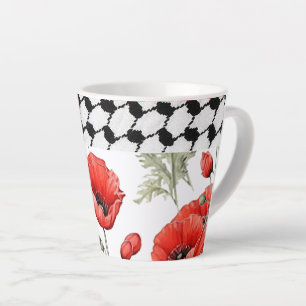 Poppy mit palästinensischem Hattah Latte-Tasse Milchtasse