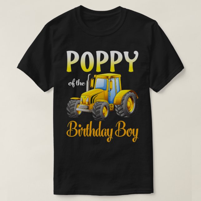Poppy Of The Birthday Boy Tractor Farm Party  T-Shirt (Design vorne)