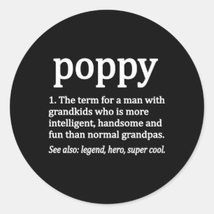Poppy Opa Definition Best Poppy Großvater Da Runder Aufkleber