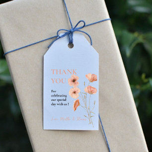 Poppy Orange Blume Wedding Vielen Dank Geschenkanhänger