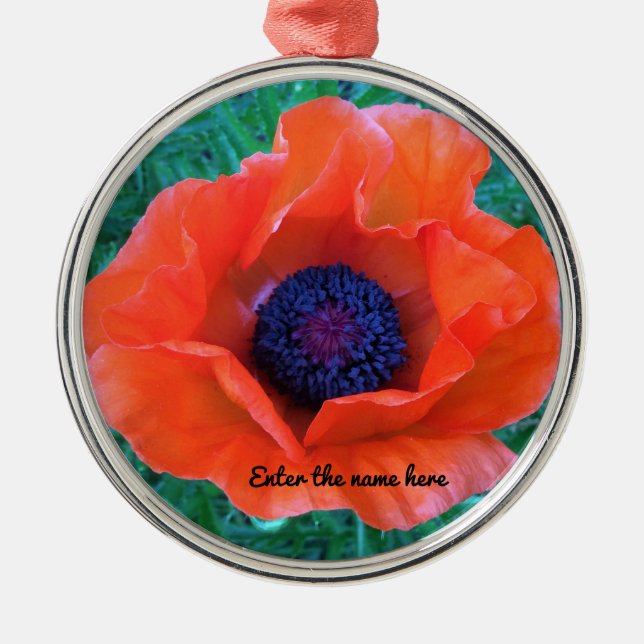 POPPY Oriental Red Orange — Ornament Aus Metall (Vorne)