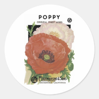 Poppy, Orientalisches Finest, F. Lagomarsino & Son Runder Aufkleber