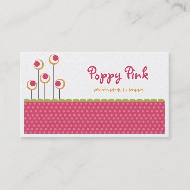 Poppy Pink Business Cards Visitenkarte (Vorderseite)