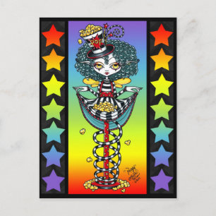 Poppy Popcorn Pixie Stick Rainbow Circus Postkarte