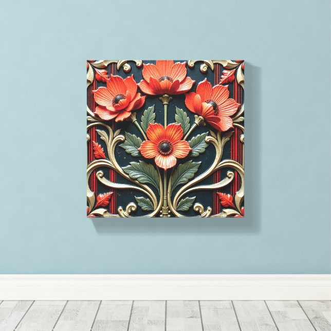 Poppy Protege Leinwanddruck (Insitu (Holzboden))