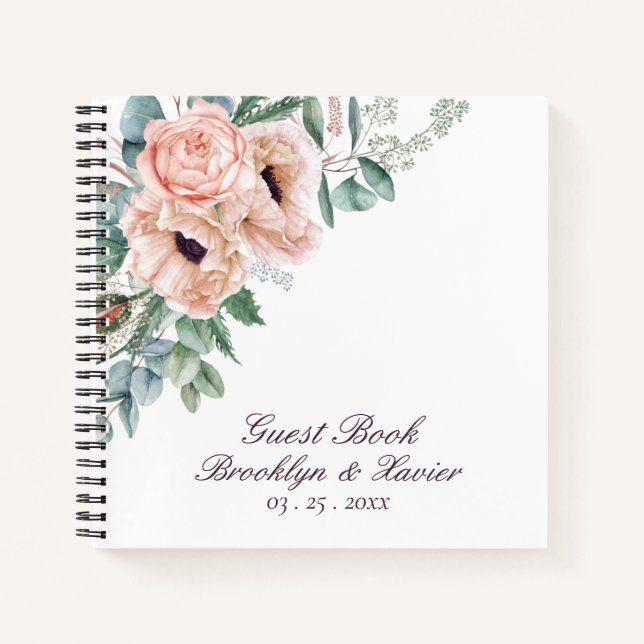 Poppy Radiance Wedding Guest Book Notizbuch (Vorderseite)