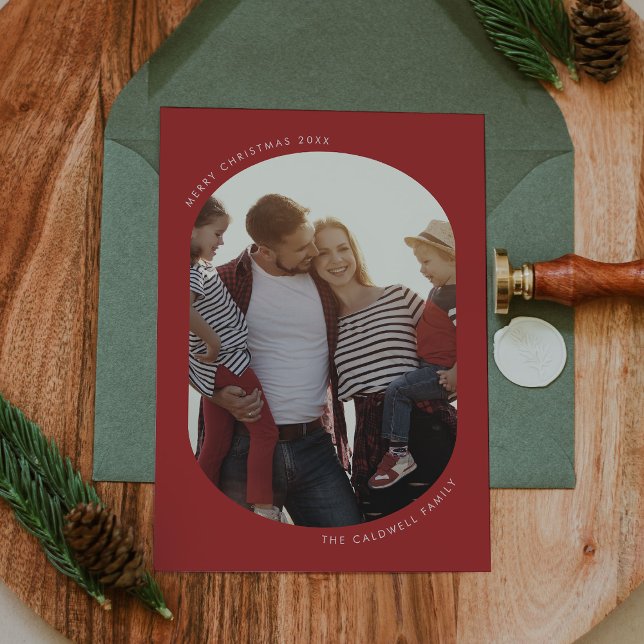 POPPY Red Modern Fun Family DIY Foto Weihnachten (POPPY Red Modern Fun Family DIY Photo Christmas Holiday Card)